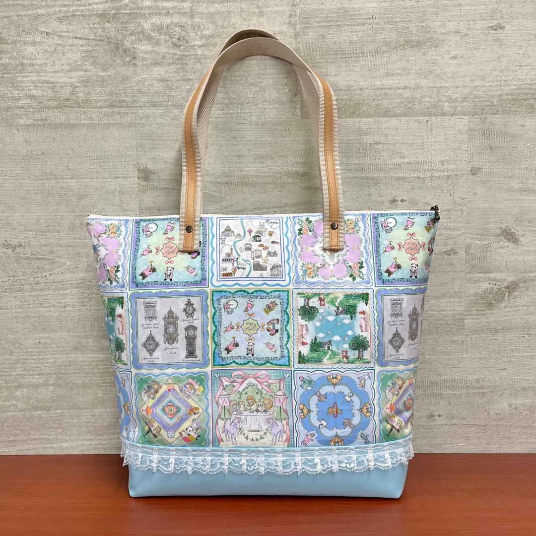 yukiemon 新作ハンカチコレクター 合皮フリルファスナービッグトート