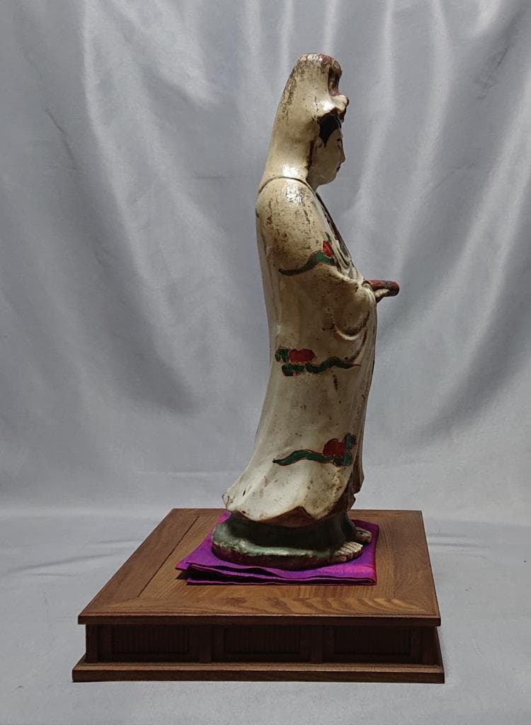 商 品 コレクター収集品 古九谷 色絵 観世音菩薩像 工芸品