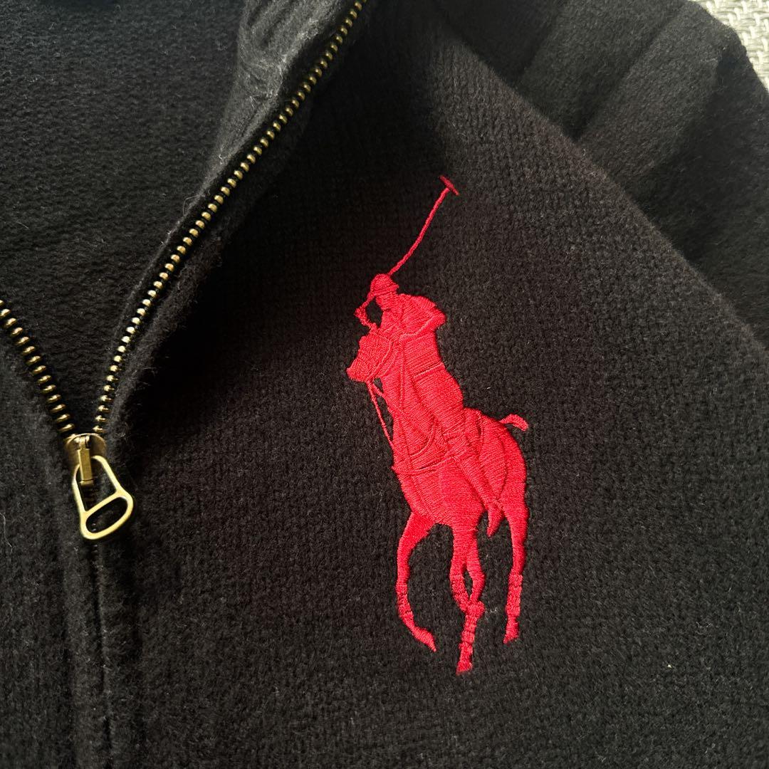 美品 ポロラルフローレン ドライバーズニット ビッグポニー ダブル