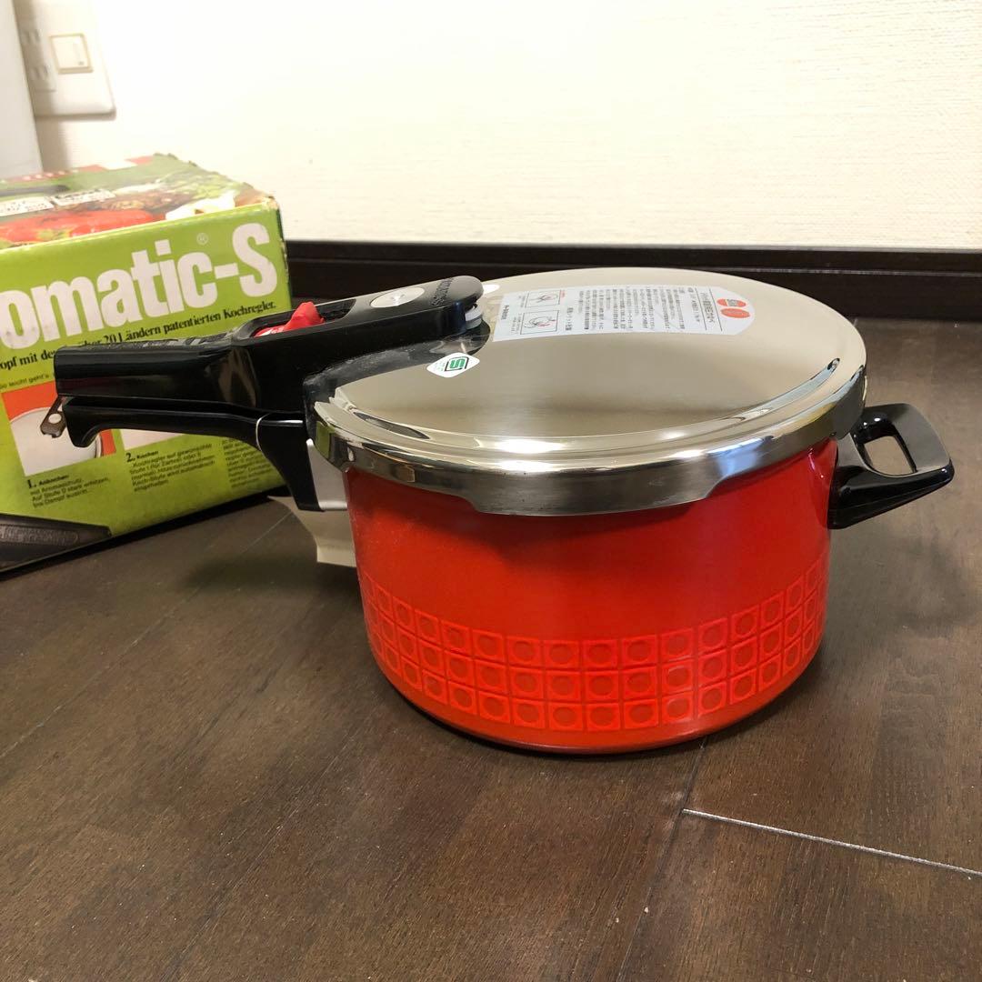 新品・未使用】silit☆シリット☆圧力鍋☆オレンジ☆5L ☆昭和☆レトロ