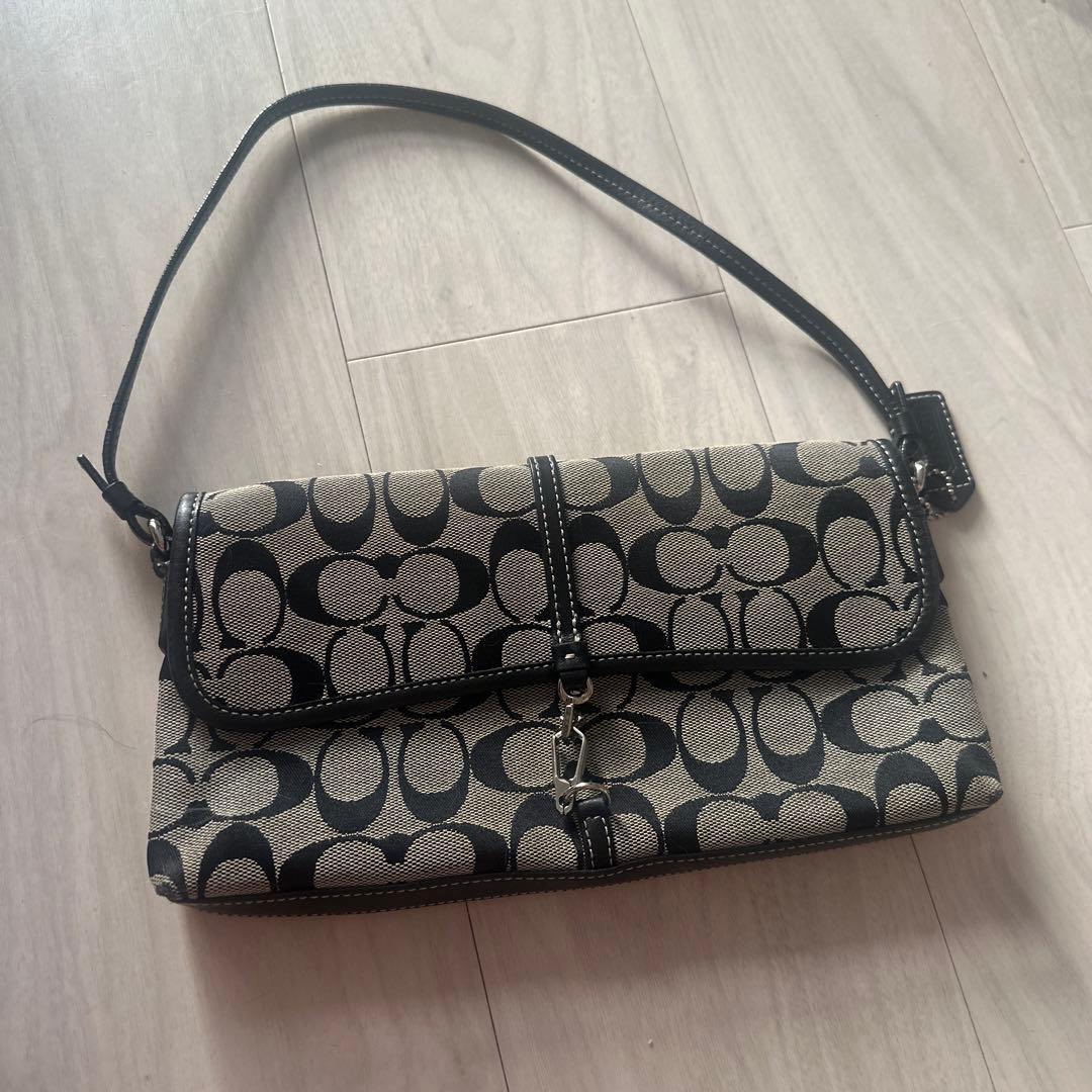 COACH シグネチャー クリップデミ ミニハンドバッグ ブラック コーチ 黒 COACH シグネチャー クリップデミ ミニハンドバッグ ブラック コーチ