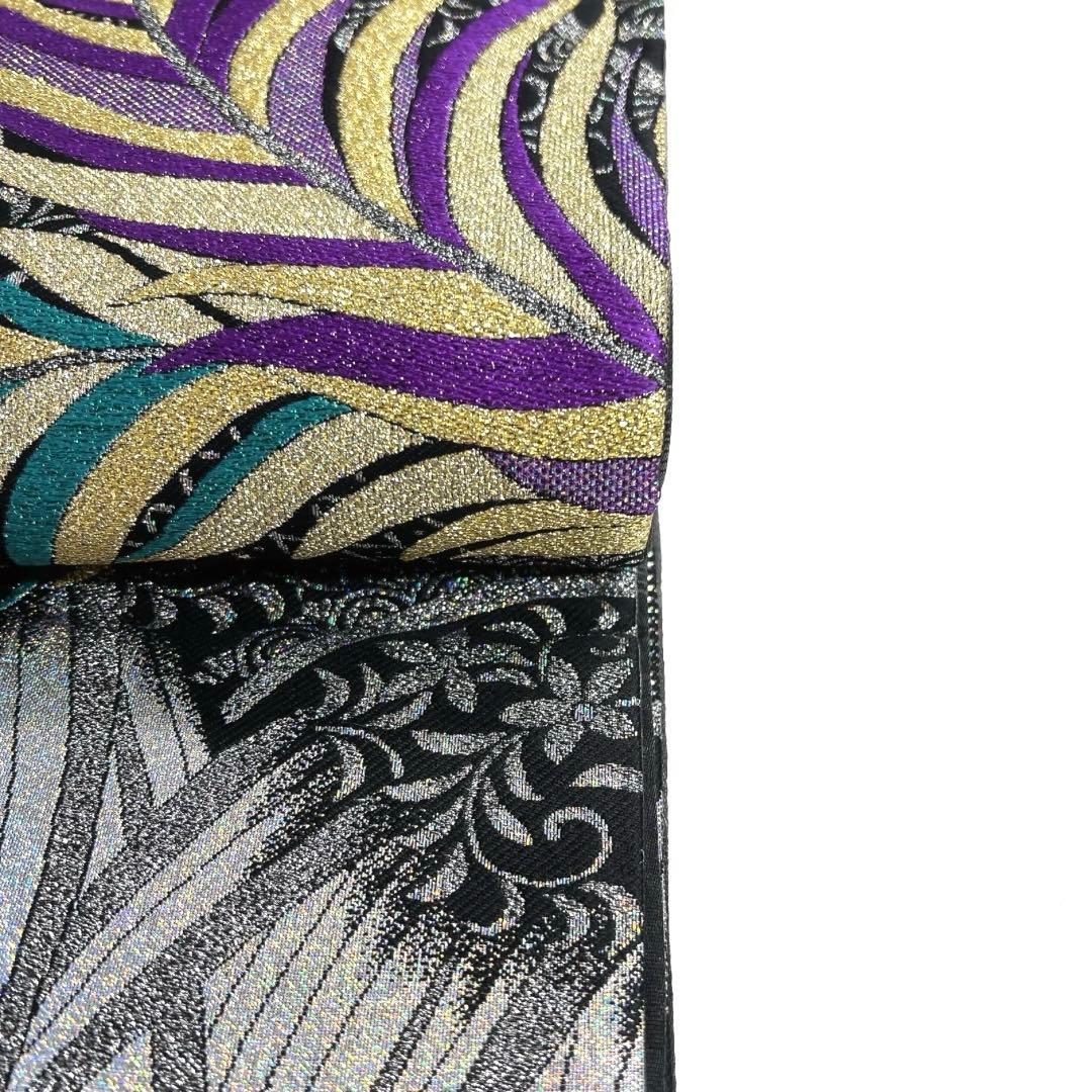 未着用 振袖帯 袋帯 孔雀の羽 薔薇 格子 波 着物 034a d - メルカリ