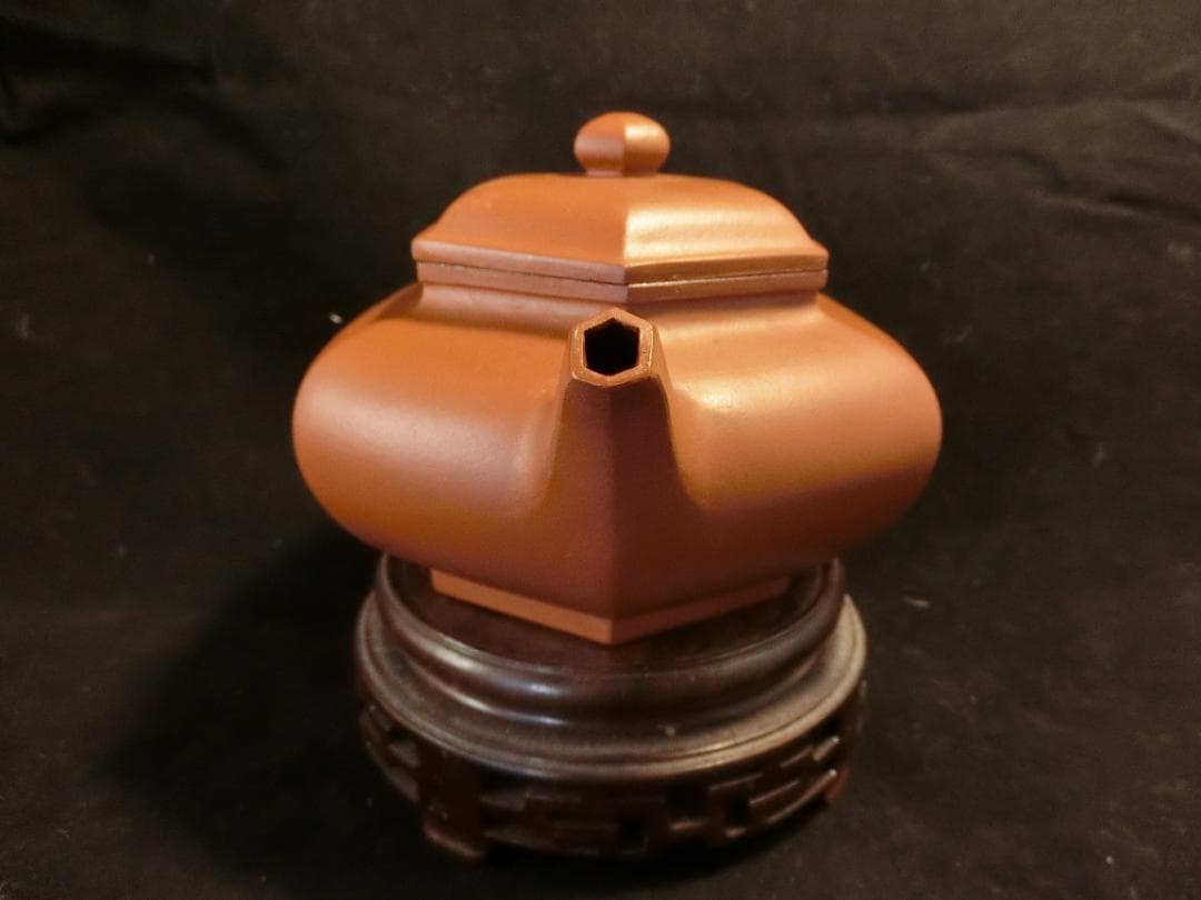 宜興老紫砂 六方壷 早期単孔壷精品 邵元亭製