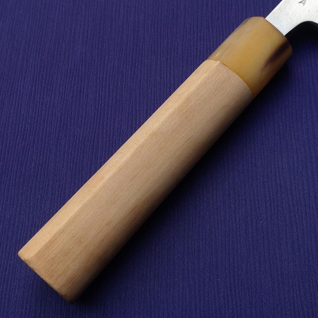 出刃包丁 築地 正本 〇秀 青鋼 刃長約200㎜ 片刃 庖丁 刃物 《0118》