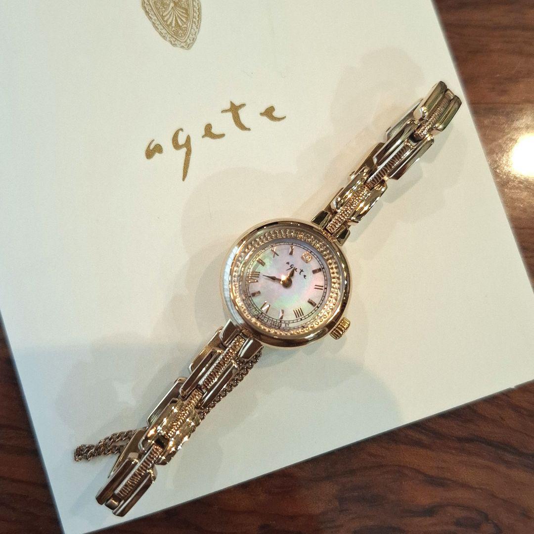 美品】agete アガット ソーラー腕時計 イエローゴールド - メルカリ