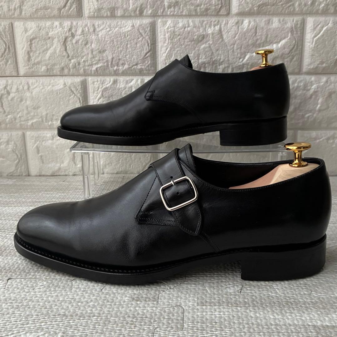 ユナイテッドアローズ 革靴 黒 UK7 シングルモンクストラップ