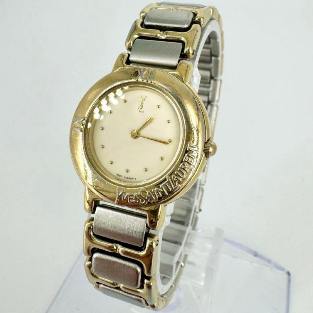 【新品電池】YVESSAINTLAURENT コンビ レディース 腕時計 YSL イヴサンローラン 腕時計 コンビ 電池切れ - メルカリ