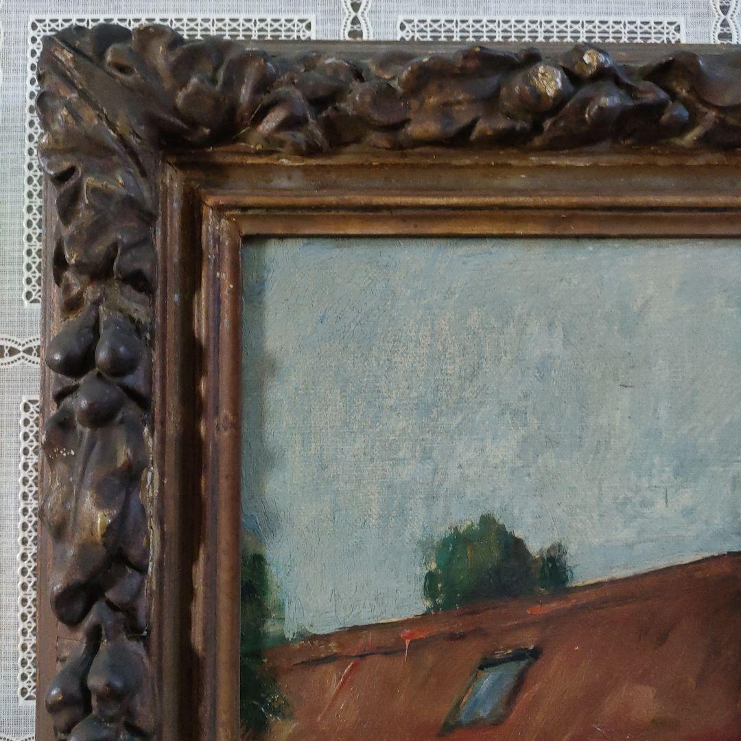 油彩画巨匠 大久保作次郎 F12号秀作『フランスボーヴェ郊外』1926年制作