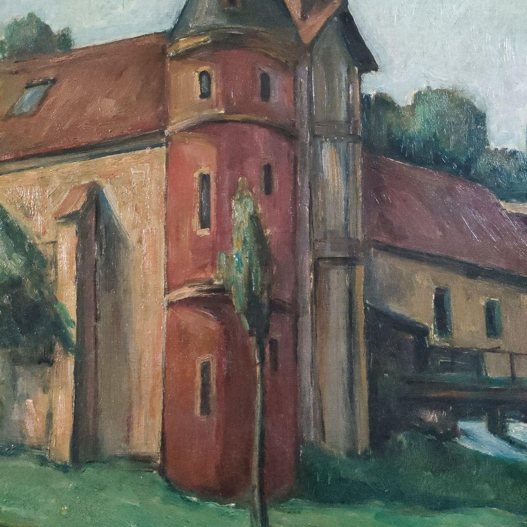 油彩画巨匠 大久保作次郎 F12号秀作『フランスボーヴェ郊外』1926年制作