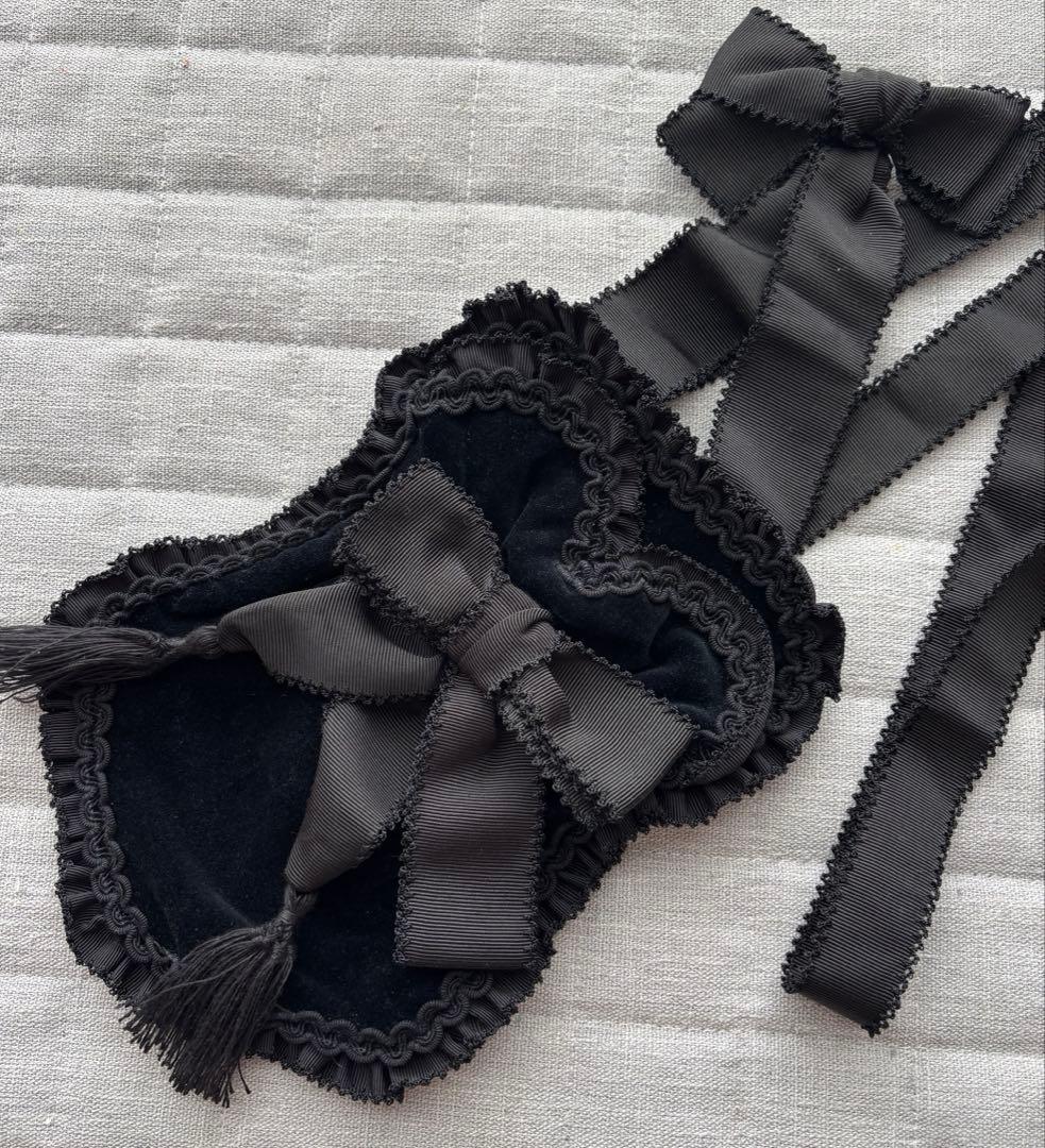 カネコイサオ◇KANEKO ISAOひょうたん瓢箪ポシェットベロア黒リボン