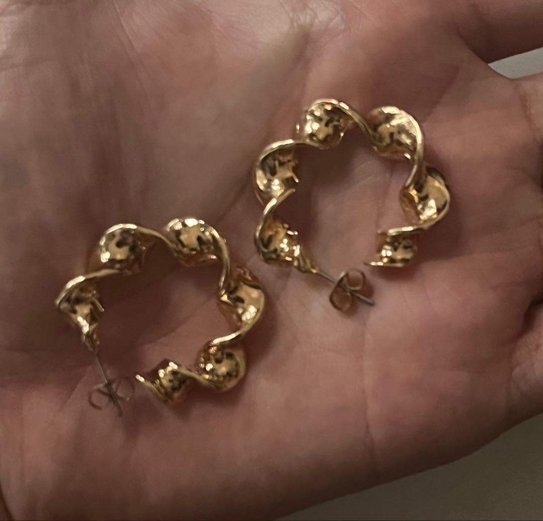 常田大希 ピアス ゴールド ツイストフープピアス 両耳 シルバー925