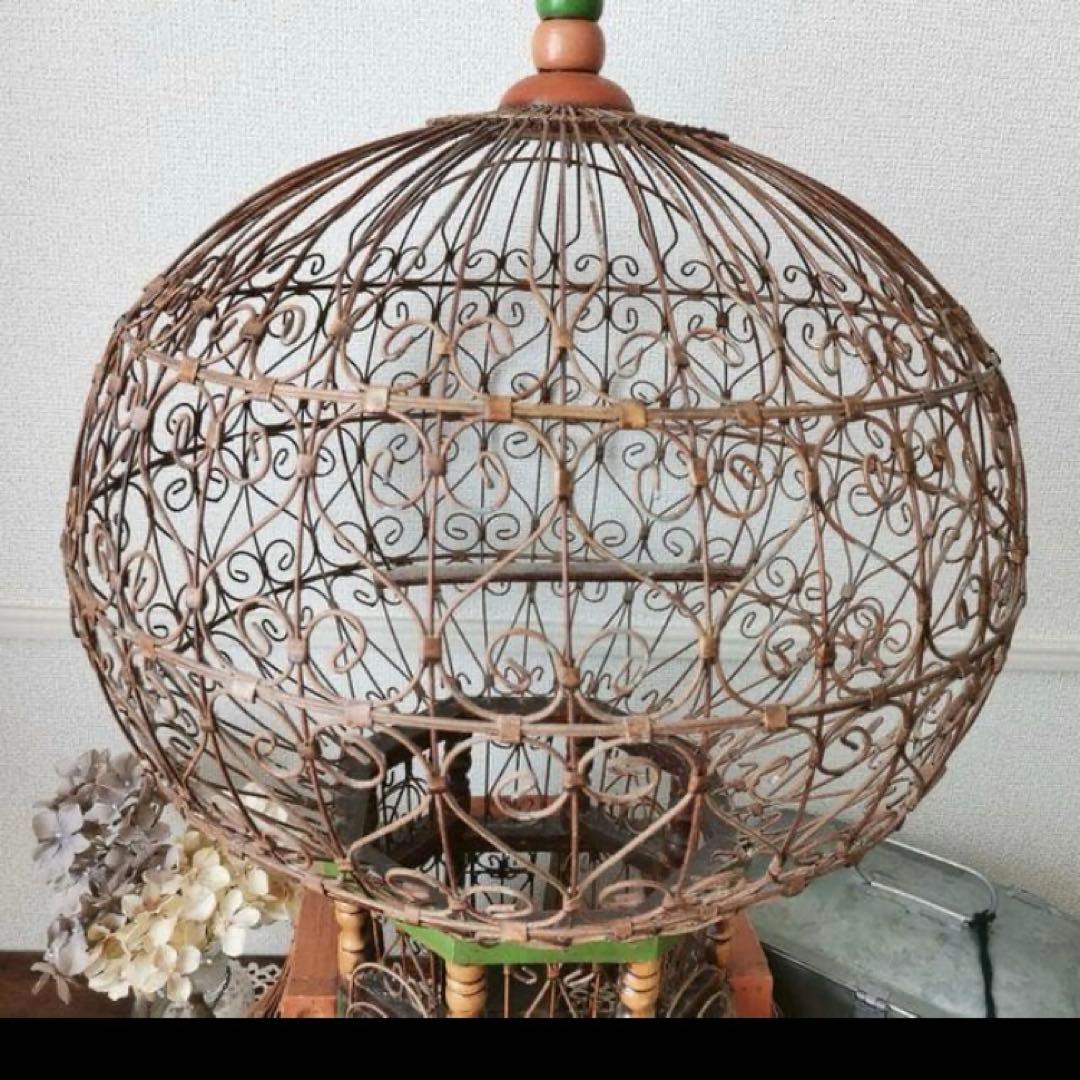 フランス アンティーク 鳥籠 バードゲージ ブロカント シャビー 19世紀