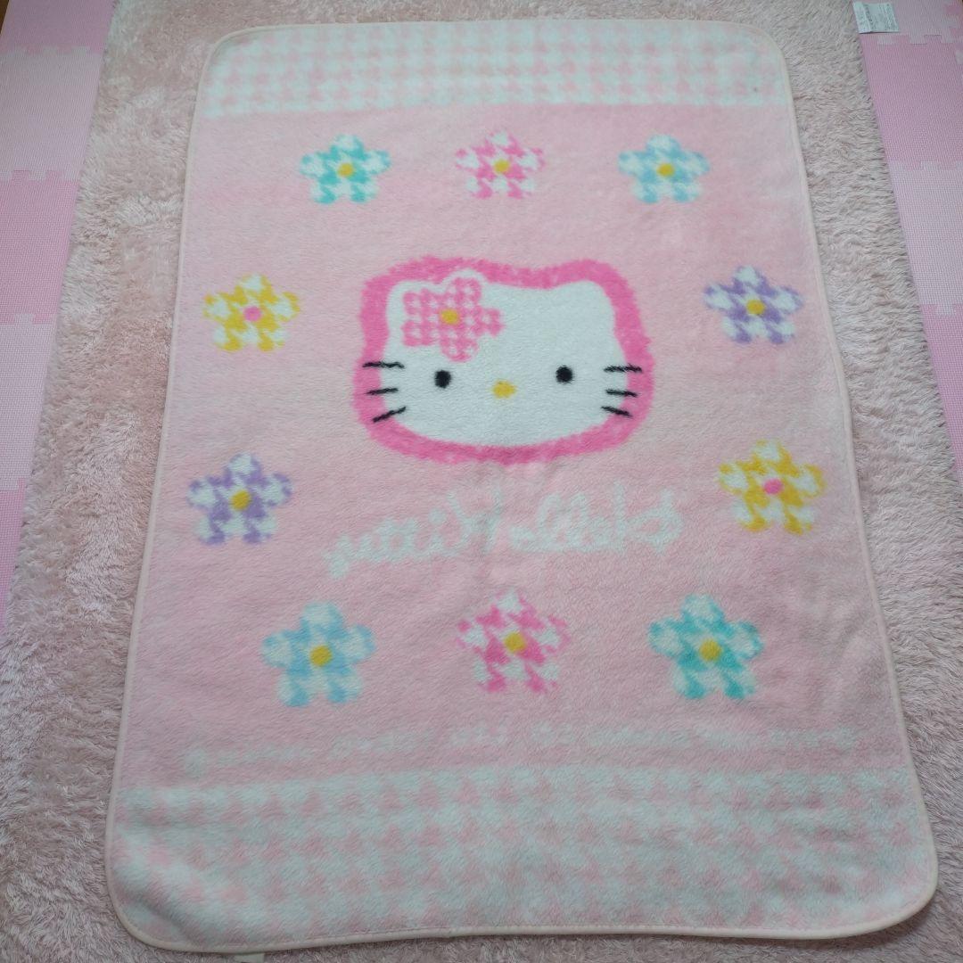 ハローキティ レトロ 毛布 145✕100 カオハナ キティちゃん kitty