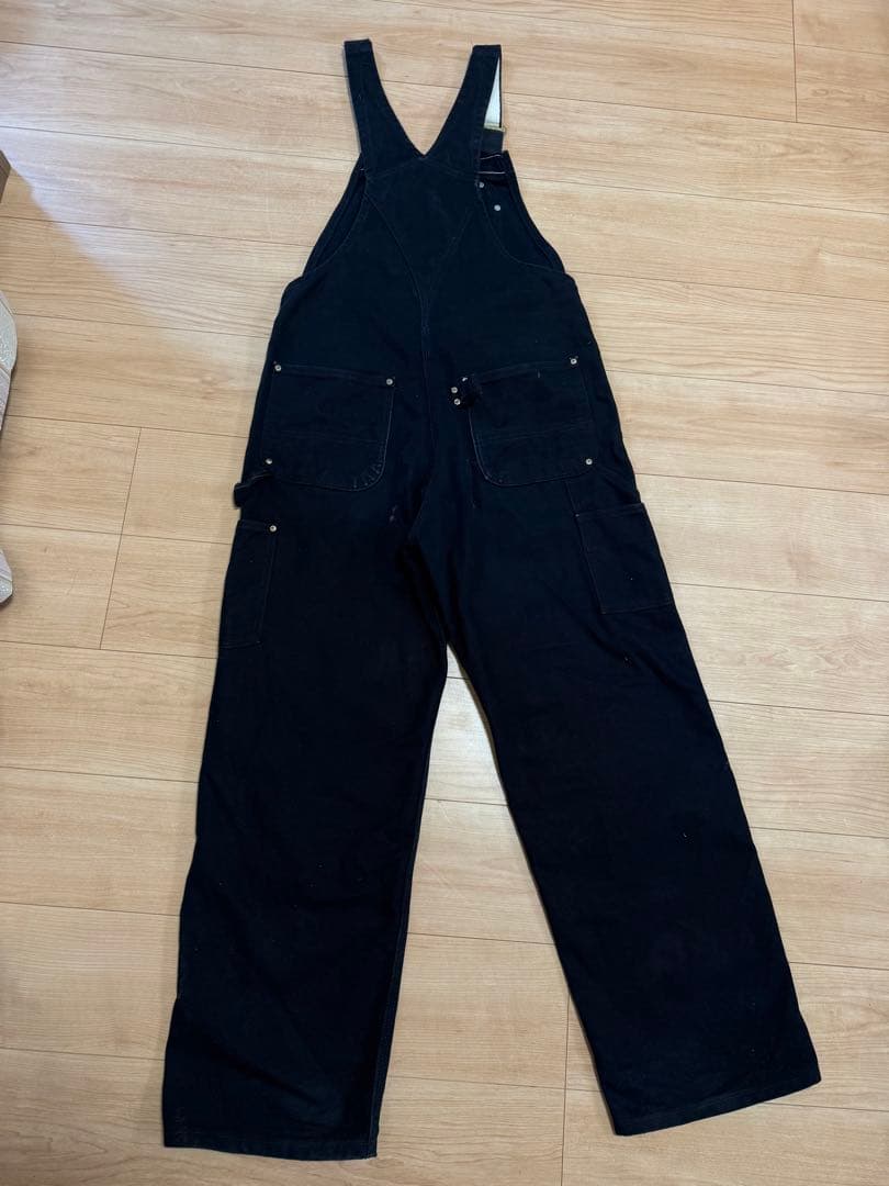 Carharttオーバーオール ダブルニー ダック地 裏地なし メキシコ製