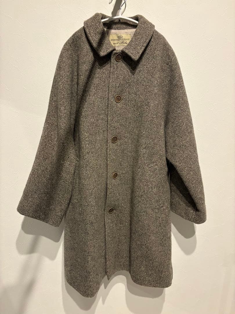 nest Robe ウール グレー ボタン付きコート 今年のとっておきのアウターはふんわりとした素材感が温かなウール