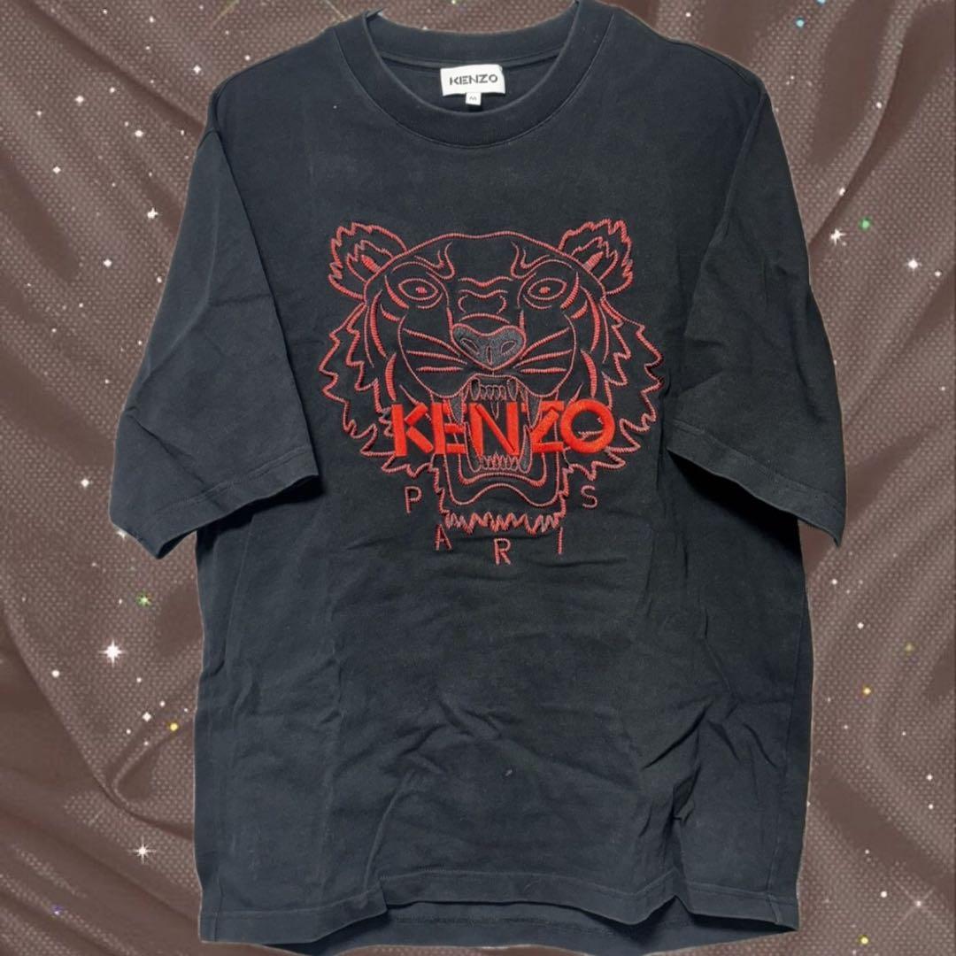 KENZO |ブラック Tシャツ | M size | トラ刺繍 - メルカリ