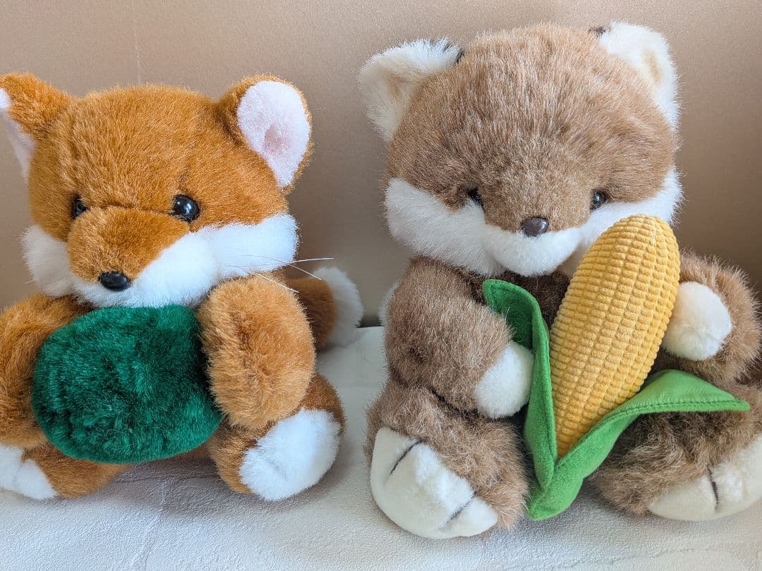 昭和レトロ オオイケ キツネ ぬいぐるみ とうもろこし 北海道 - メルカリ