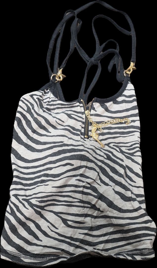 d.i.a ゼブラ柄キャミソール DAIYA（ダイヤ） tシャツ バックシアーレースアップキャミソール
