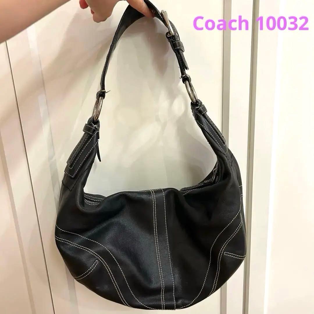 Coach 10032 コーチ ホーボー レザー ショルダーバッグ 黒 y2k - メルカリ
