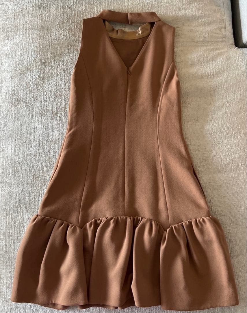 美品FOXEYクリーニング済 クリスタルラッフルドレス ノースリーブ