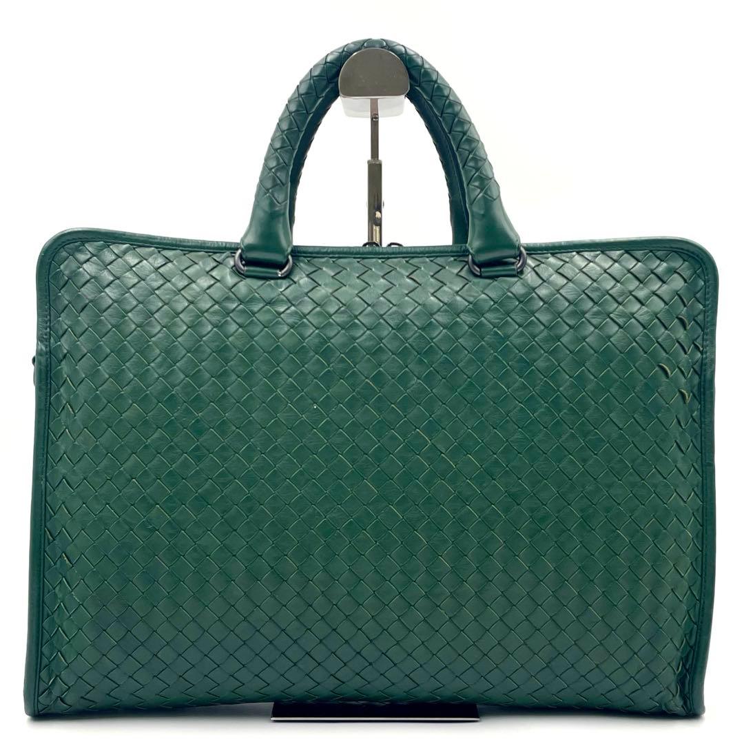美品】ボッテガ イントレチャート2way ビジネスバッグ希少色グリーンA4