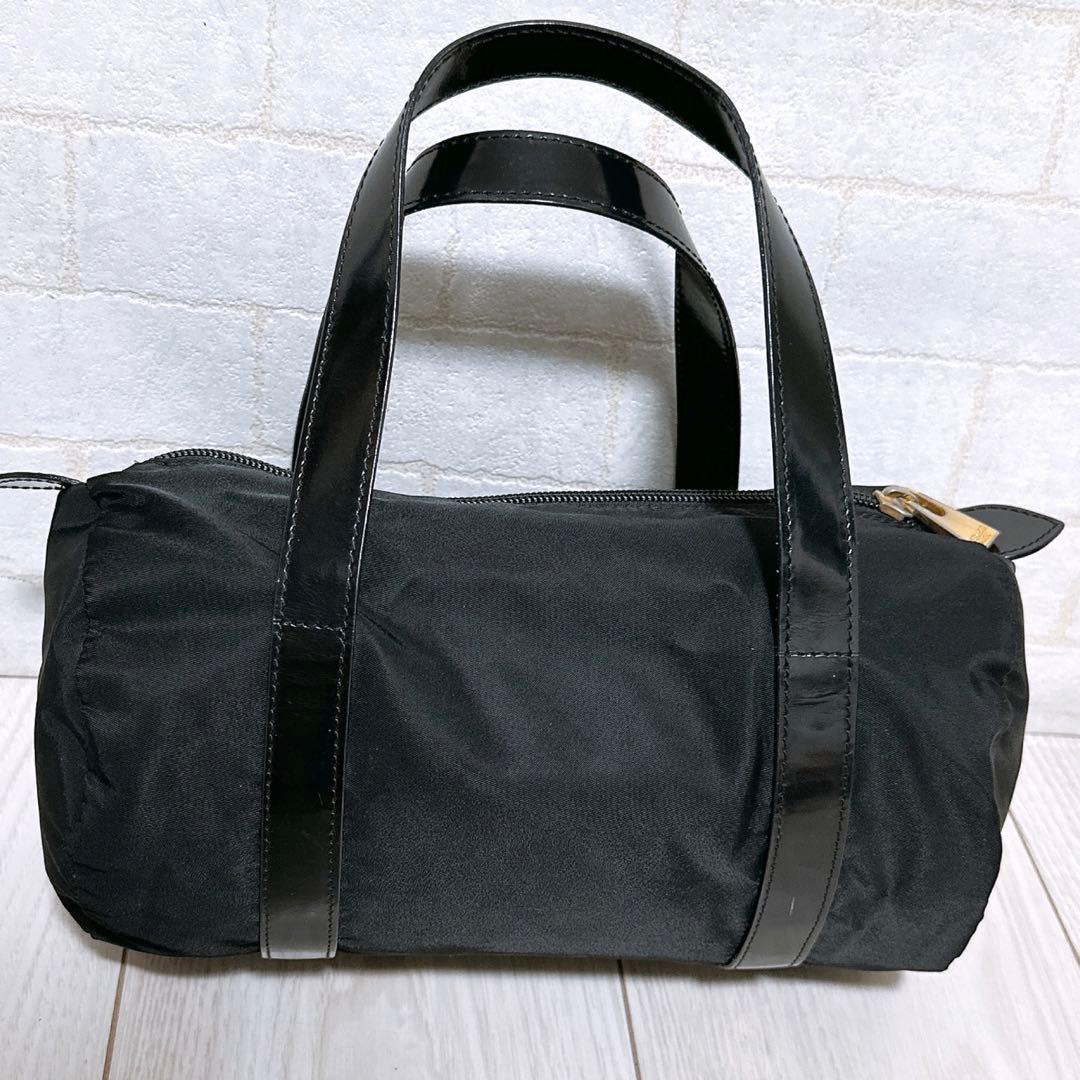 《美品》CELINE(セリーヌ)ハンドバッグ　ナイロン　サークルロゴ