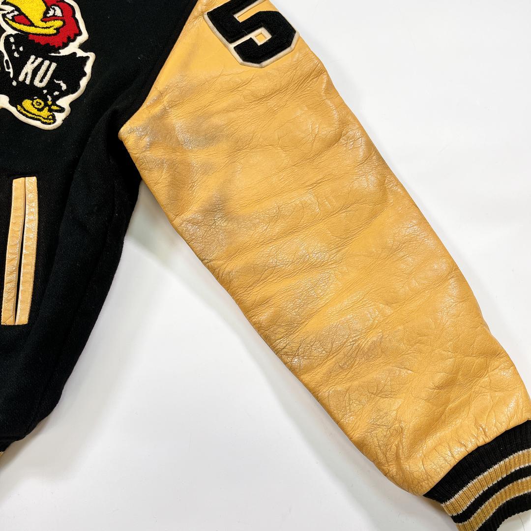 QB club カンザス大学 スタジャン ウール 本革 サイズO XL 黒