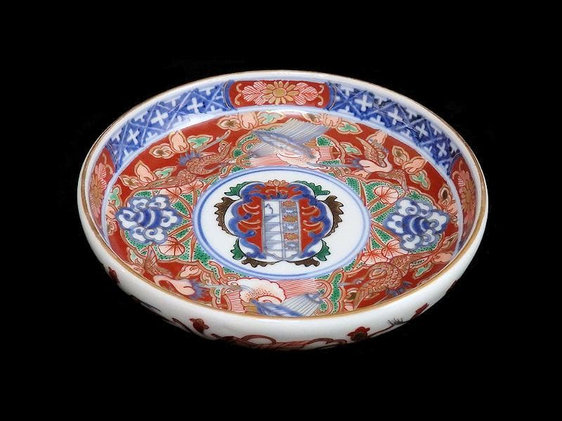 大聖寺伊万里 金襴手 鶴に吉祥紋の図 5寸半皿 041AS-CAl - メルカリ