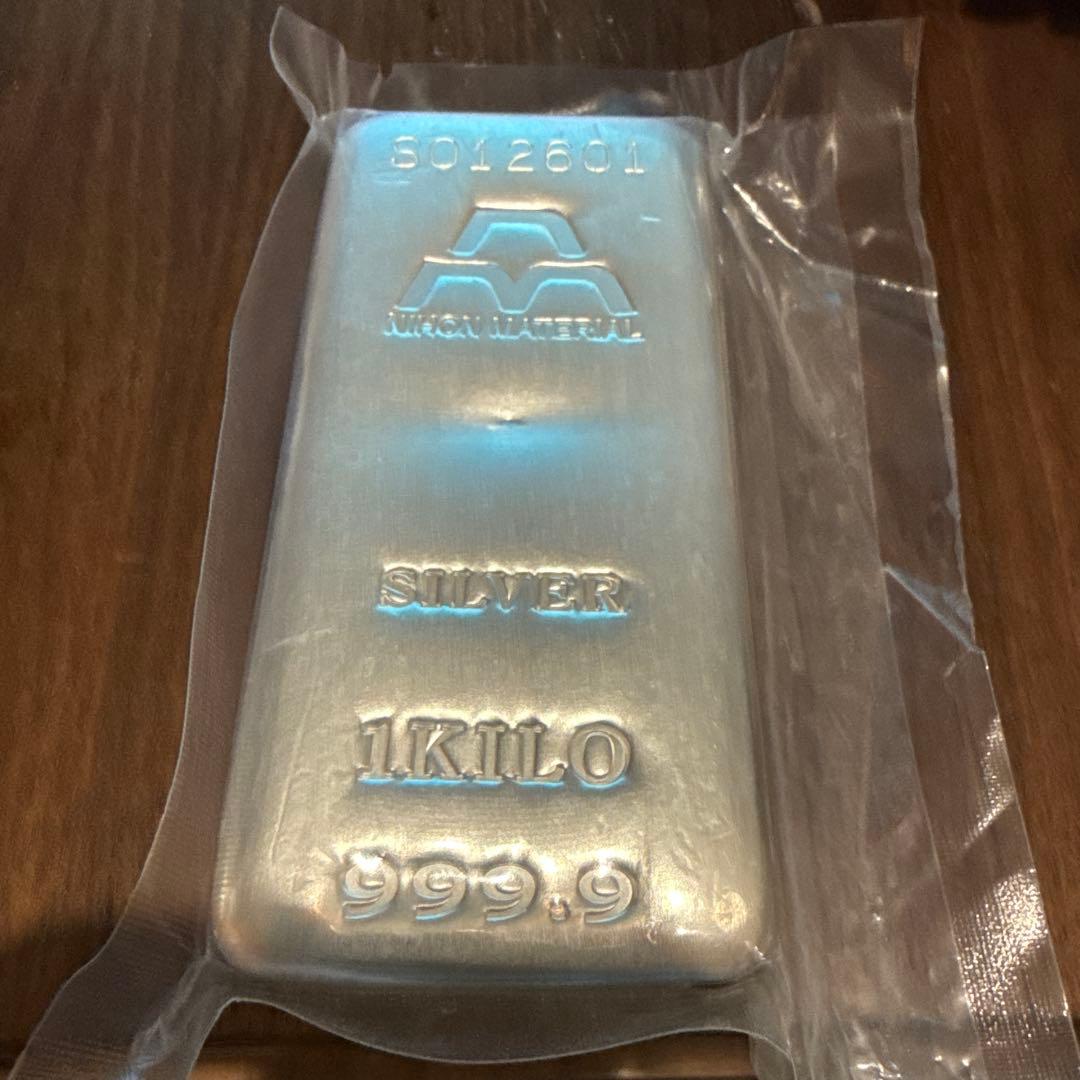 銀 シルバー インゴット 1キロ 1kg 999.9 純銀 インゴット 徳力本店 1000g(1kg) 新品 日本製 シルバー バー 保証