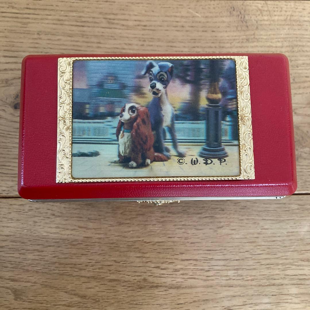 ☆昭和レトロ☆わんわん物語 レディ＆トランプ オルゴールボックス