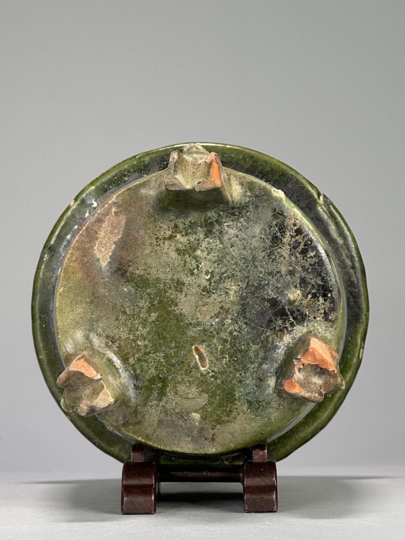 中国古代美術 東漢 漢時代 緑釉陶倉 穀倉形器 三足 出土古