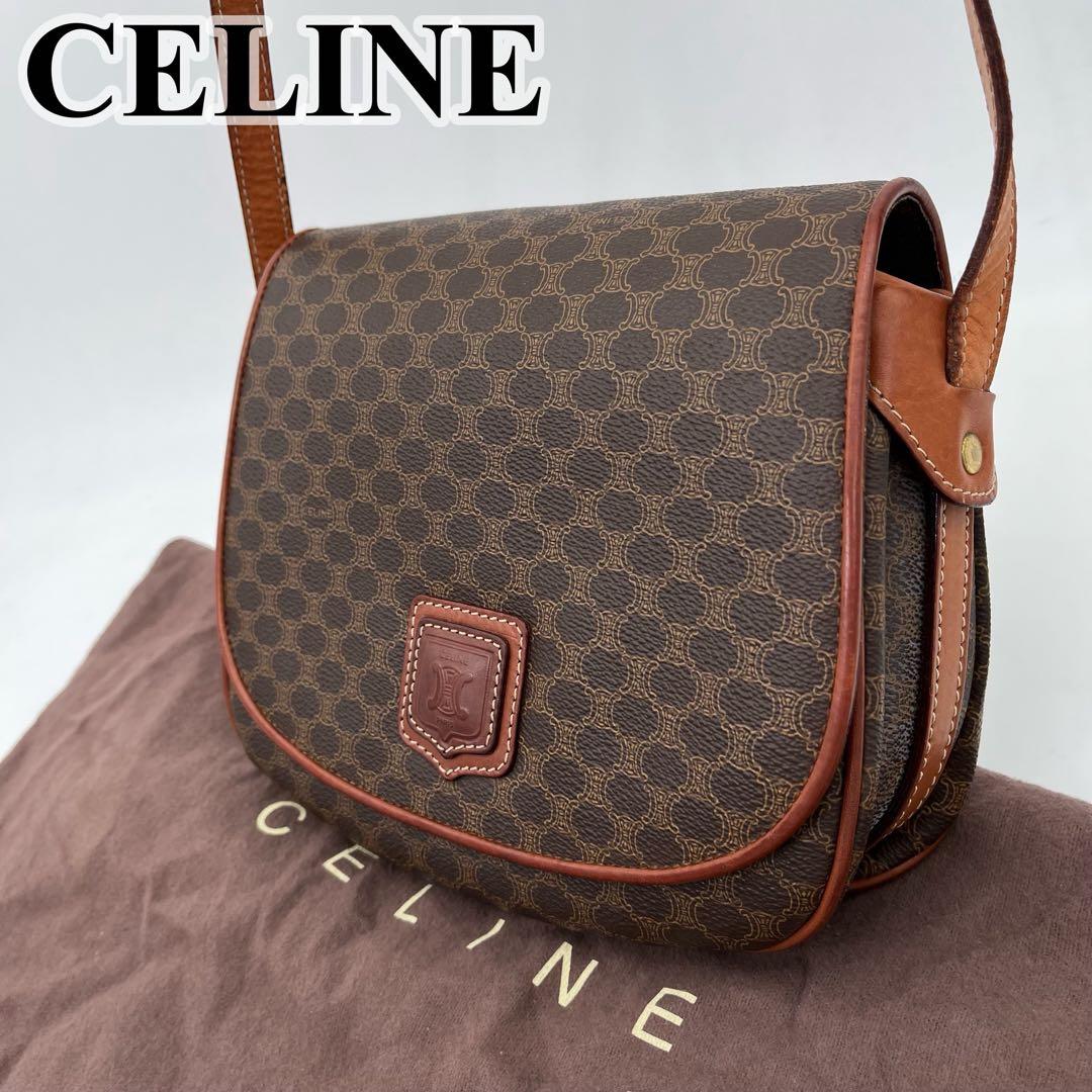 セリーヌ ショルダーバッグ ポシェット 斜めがけ マカダム柄 トリオンフ PVC CELINE（セリーヌ） 1点限定 ショルダーバッグ クロスボディ マカダム