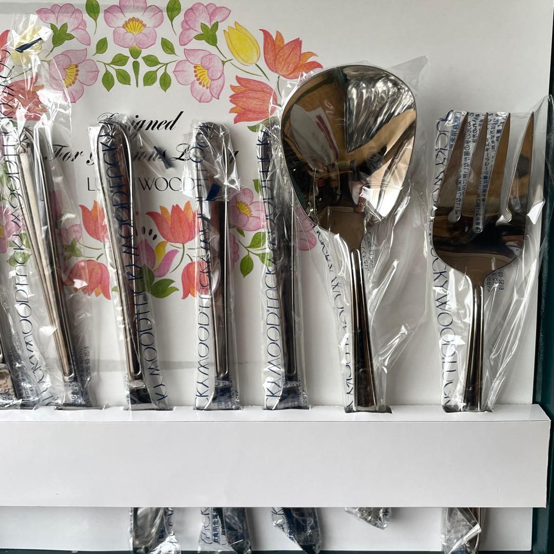 新品未開封】LUCKYWOOD ラッキーウッド ステンレス カトラリーセット