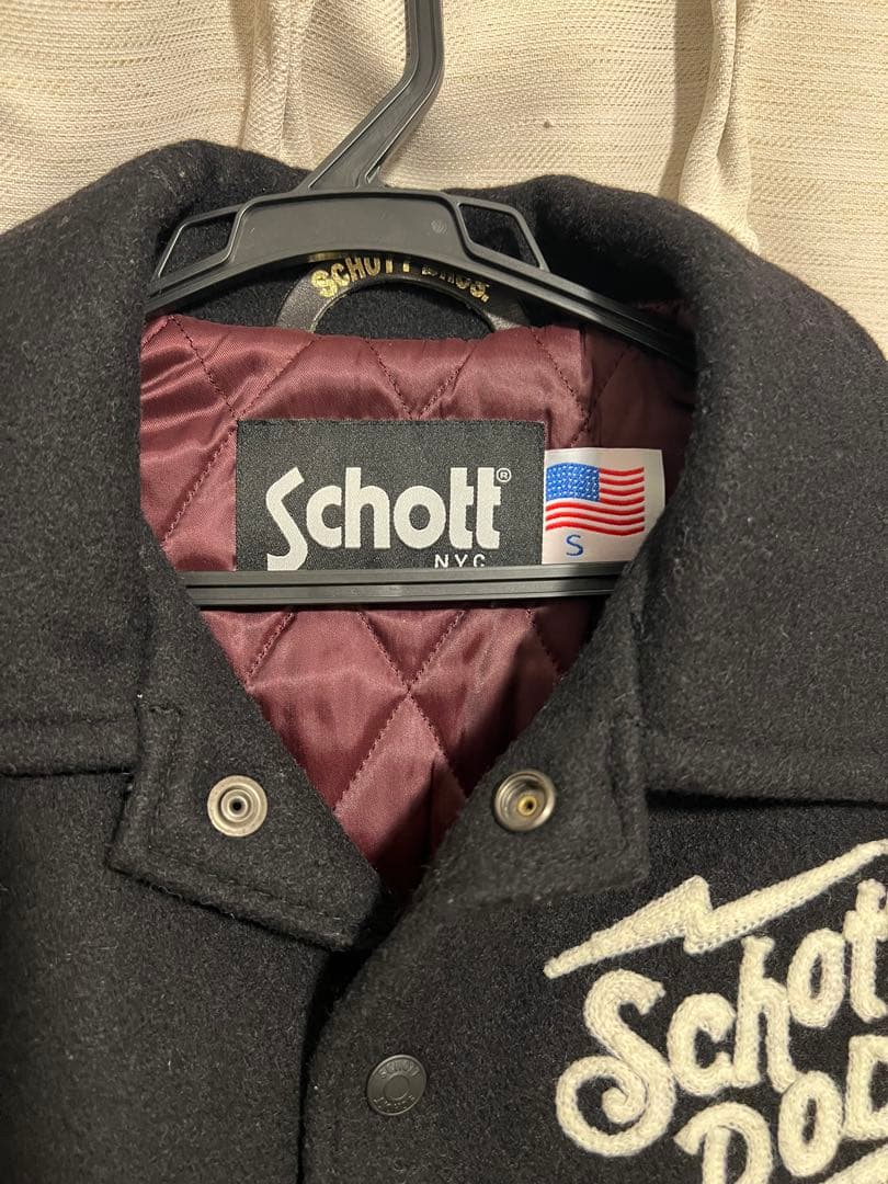 希少】ショット Schott rodメルトン スタジャン 刺繍 ブラック - メルカリ