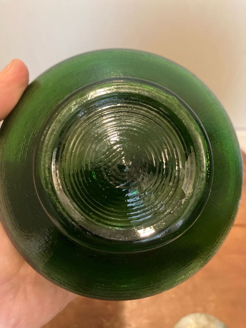 ◇◇専用◇◇濃緑色の大きめガラスシュガーポット◇レトロ◇大正