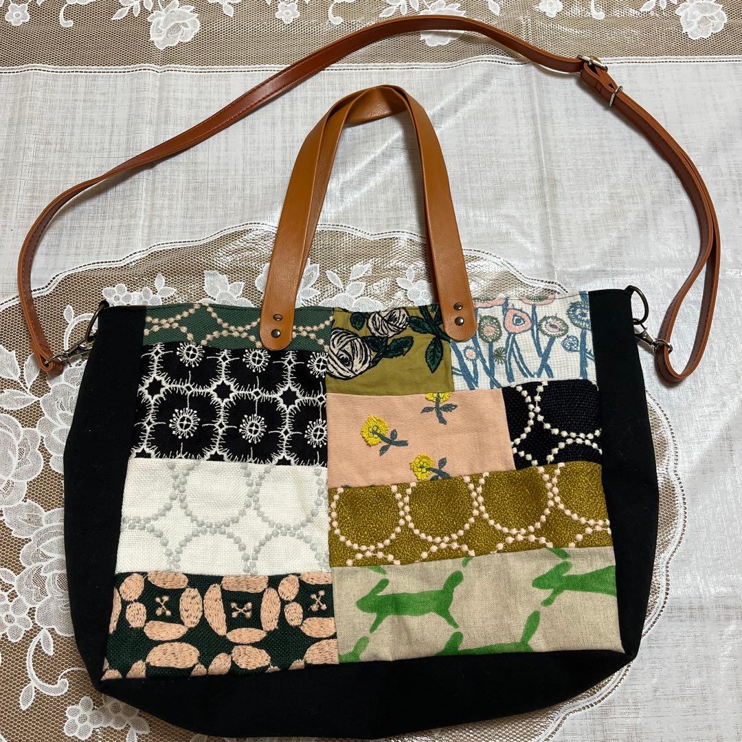 ミナペルホネン生地使用　パッチワークトートバッグ A4サイズ ミナペルホネン パッチワークバック - SENHANA-I 'S GALLERY