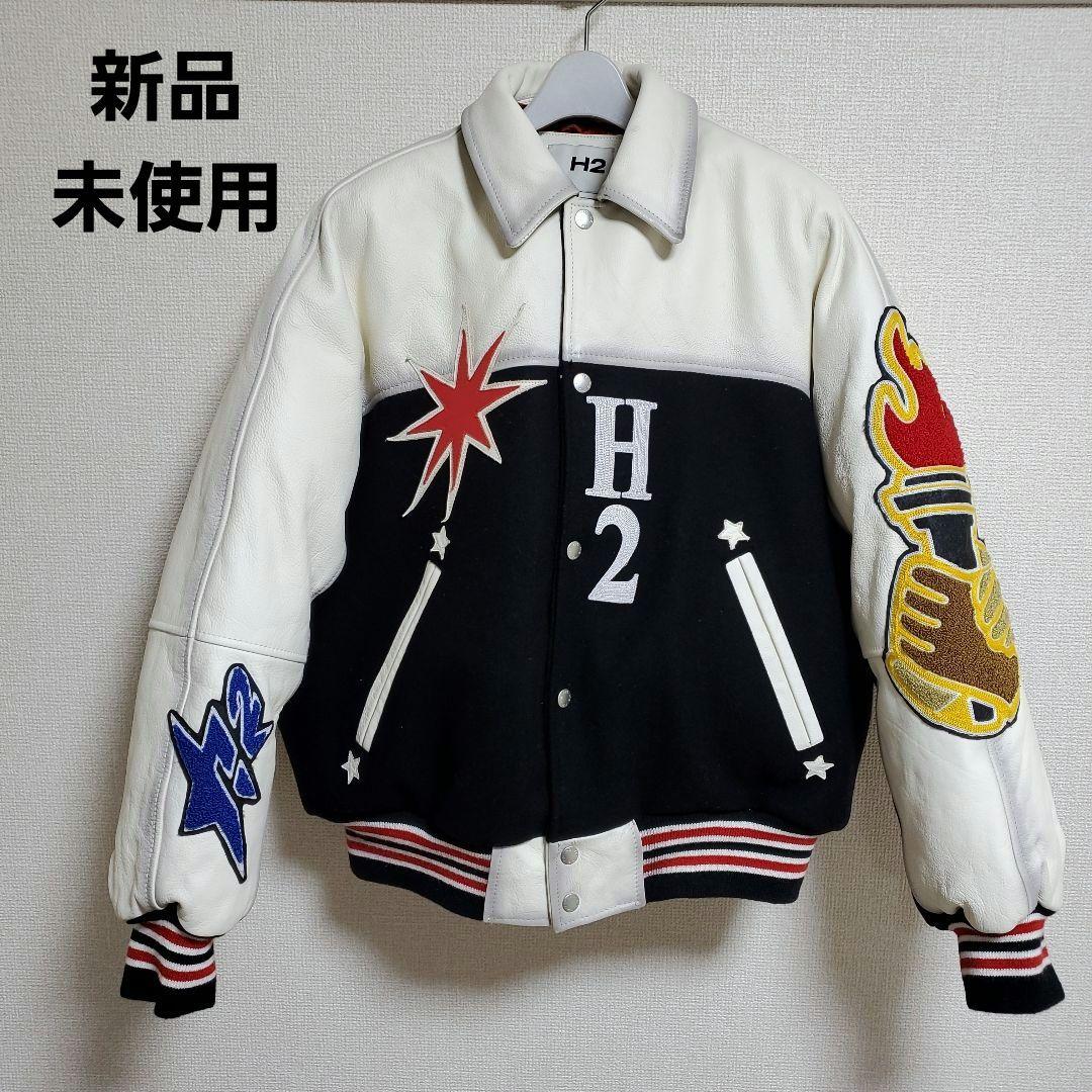 新品】H2 HERON PRESTON H&M レザースタジャン - メルカリ