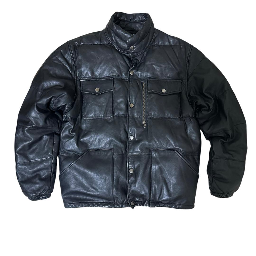 Stussy Authentic Gear ブラック レザーダウンジャケット L - メルカリ