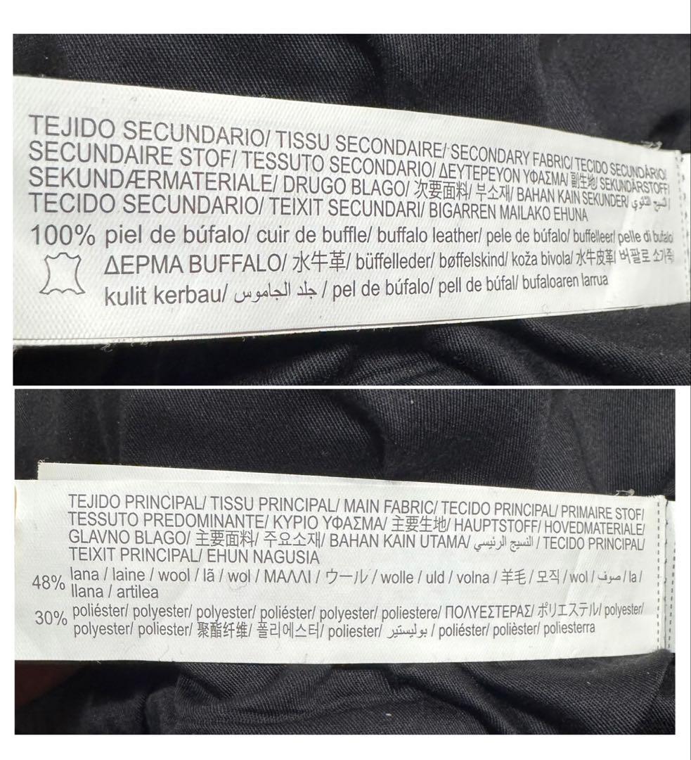 本革】ZARA ヴァーシティジャケット バッファローレザー L-XL 希少美品