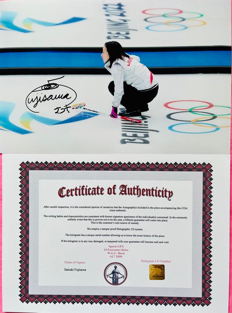 お値引きOK 藤澤五月さん 直筆サインフォト ロコ・ソラーレ 証明書付き