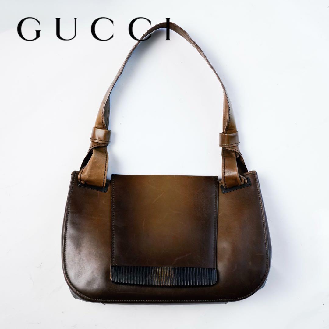 GUCCI Tom Ford Era Leather Bag Wood - メルカリ