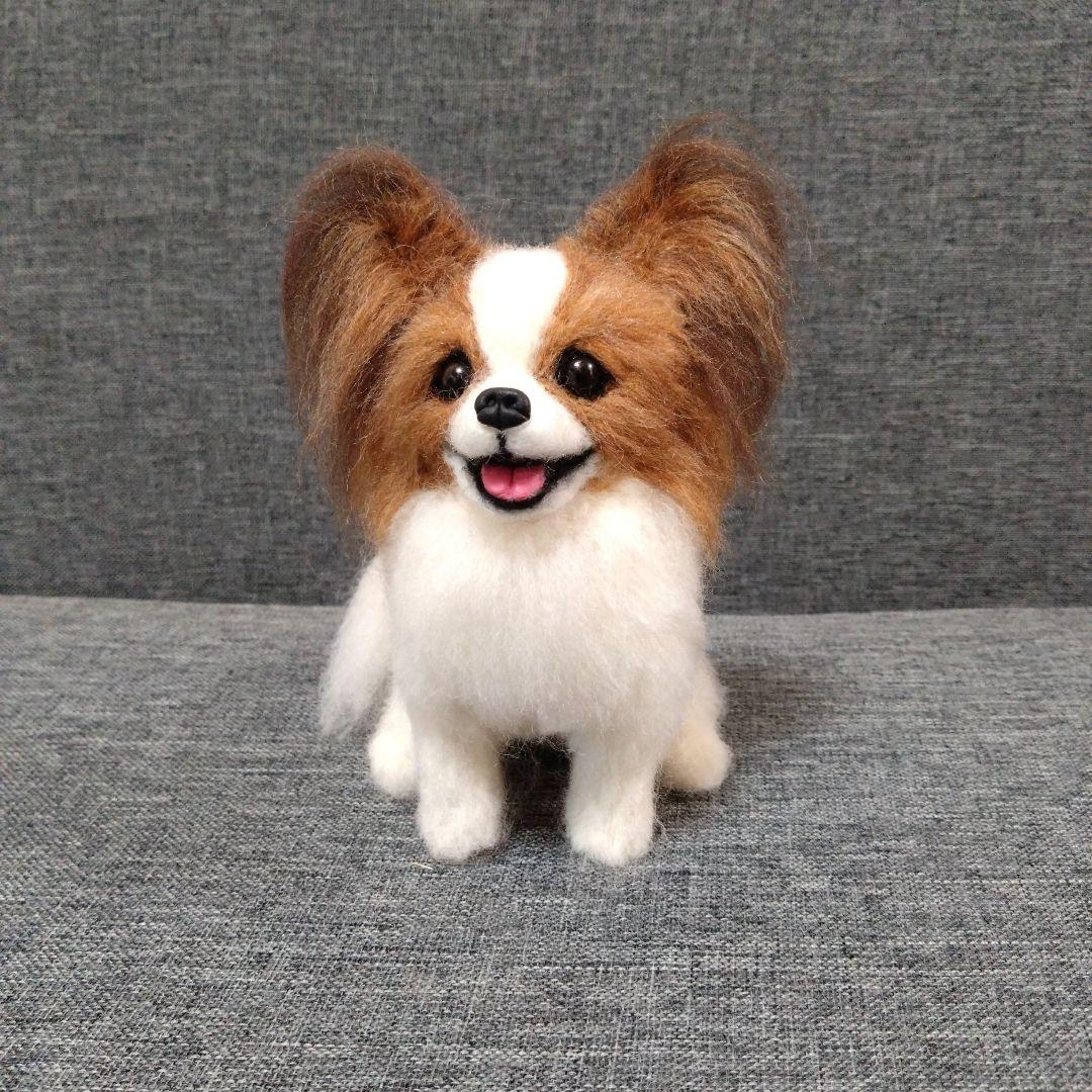 羊毛フェルト パピヨン ハンドメイド 犬 - メルカリ