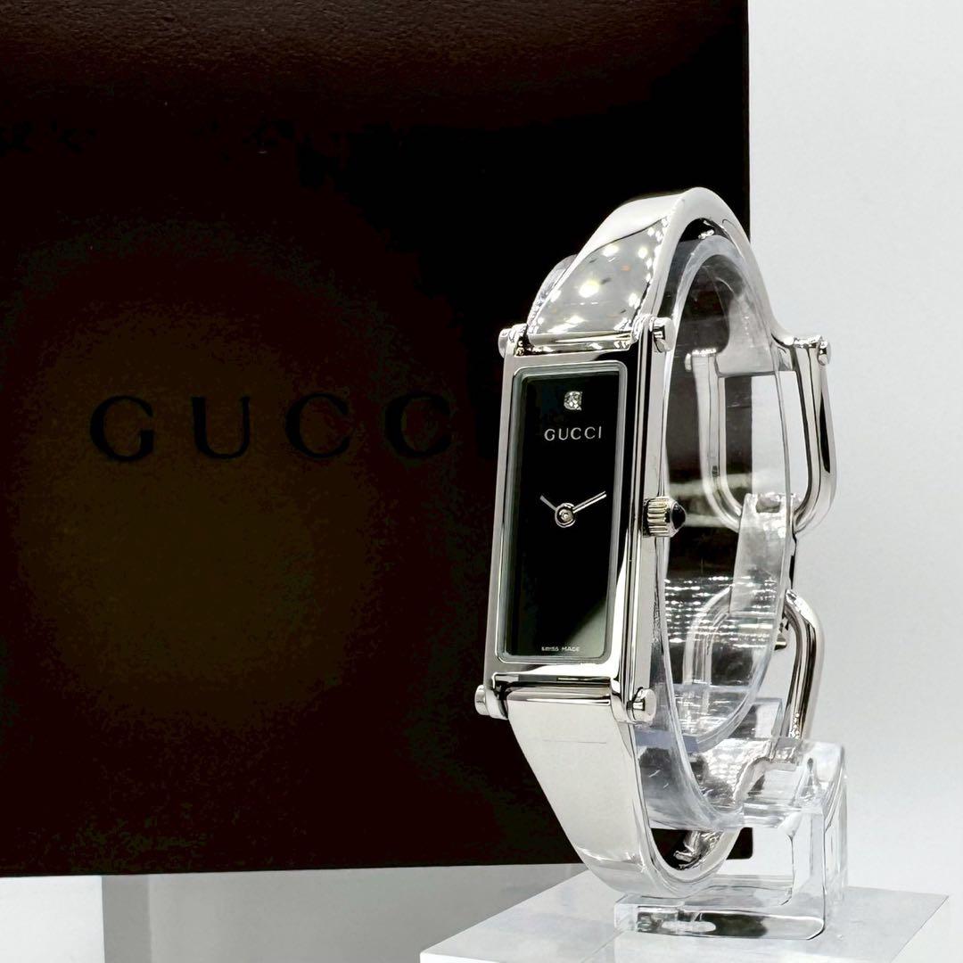未使用品✨新品電池交換✨稼働 GUCCI 1500L 1Pダイヤ 1Pオニキス
