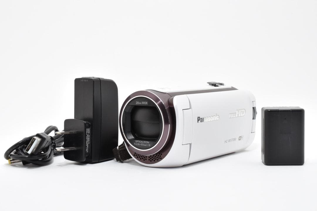 【美品】Panasonic ビデオカメラ HC-W570M　ホワイト　動作確認済 Amazon.co.jp: パナソニック HDビデオカメラ W570M ワイプ撮り 90倍