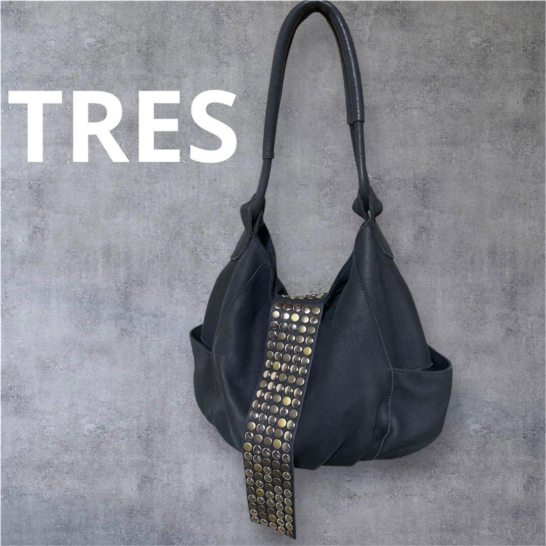 TRES】y2k 本革スタッズ ワンショルダーバッグ 黒 - メルカリ