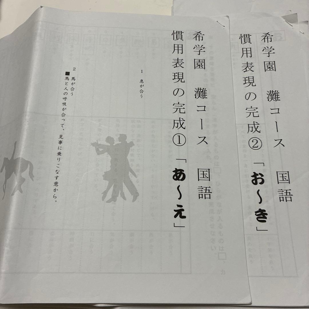 希学園 灘コース 国語 慣用表現の完成 希学園 灘コース 国語 慣用表現の完成1〜6 通年セット すべて状態