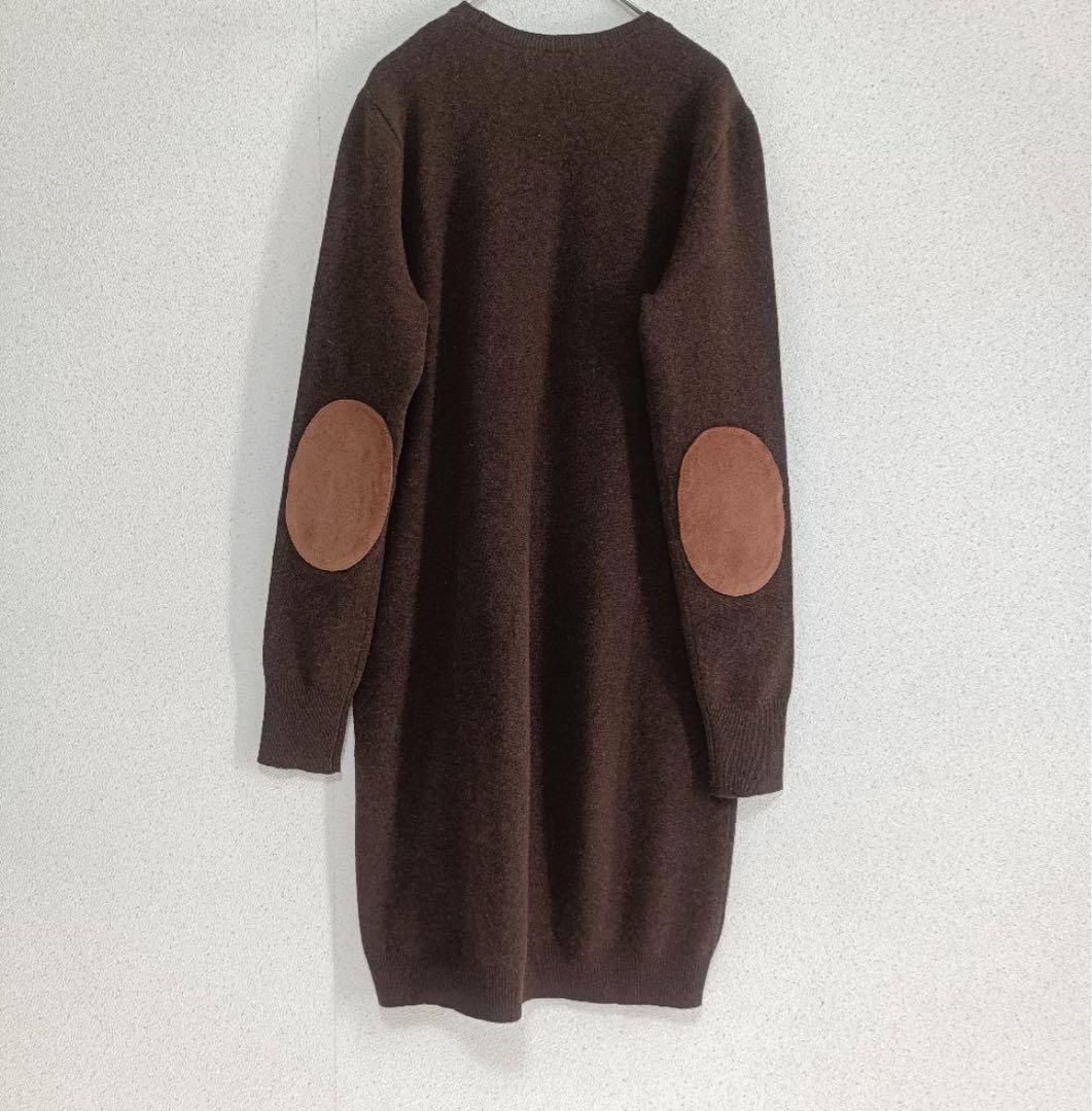 ポロラルフローレン ウール100% エルボーパッチ ニットワンピース