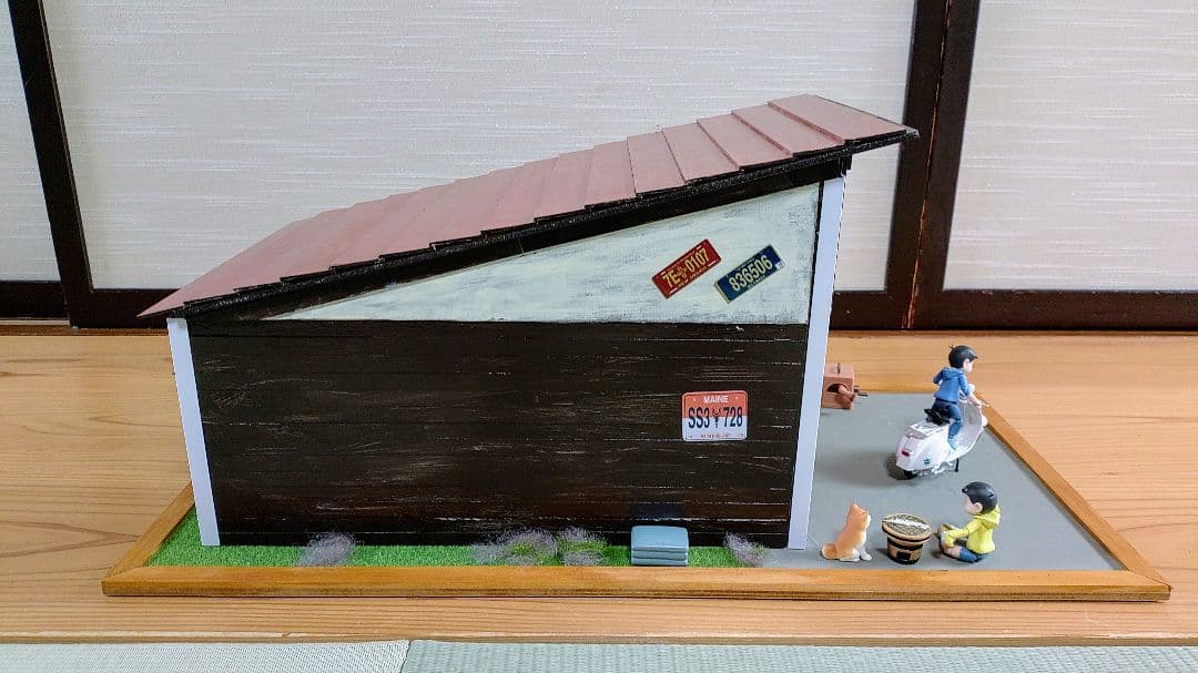 1/18 ジオラマ ミニカー ガレージ 車庫 納屋 ドールハウス 即購入禁止