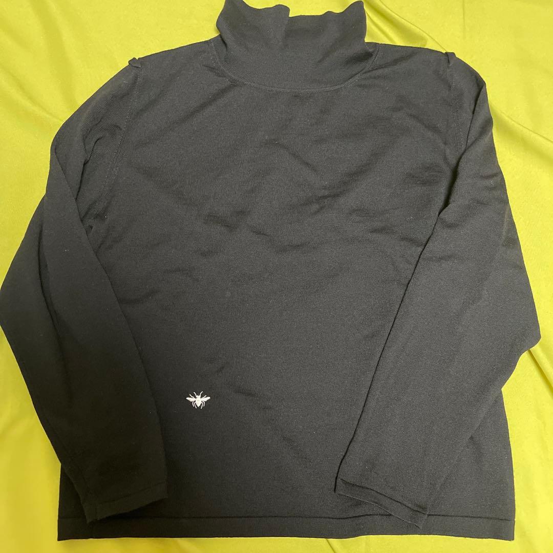 DIOR HOMME タートルネック　ニット　エディ期　蜂 Dior Hommeディオールオム 爪痕ダメージ加工タートルニット エディ期 M