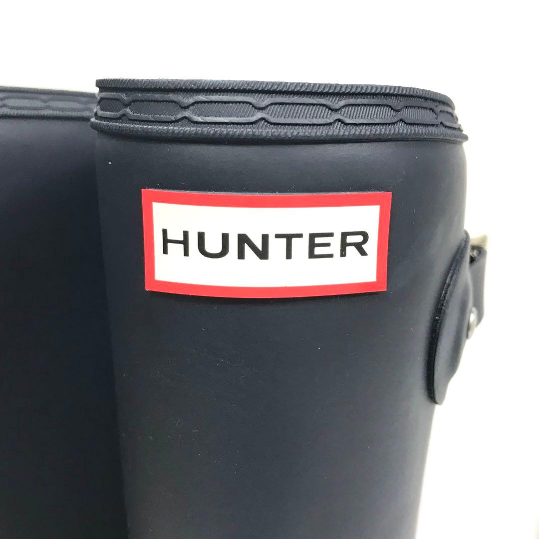 美品 ハンター レインブーツ バックル付き UK6 24.5cm ブラック 袋付